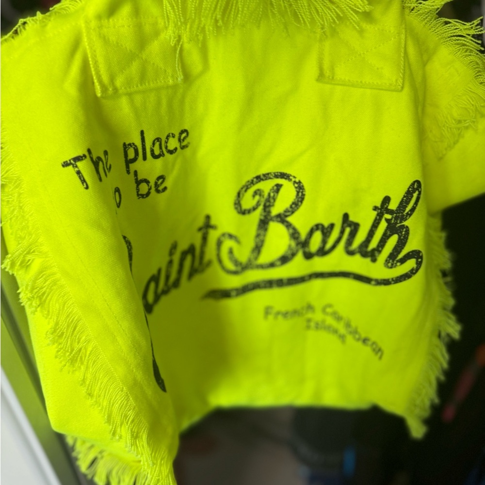 Saint Barth Neon Yellow Fringe Jacket
